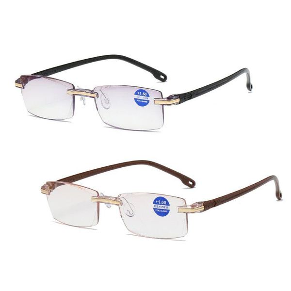 

sunglasses ultralight rimless reading glasses clear lens anti-blu-ray radiation computer presbyopia readers +1.0 to +4.0, White;black