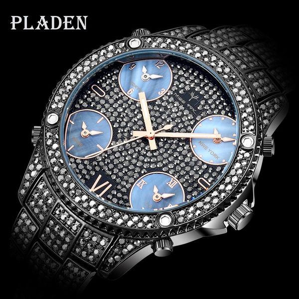 

wristwatches drop black big dial men watch sport quartz waterproof multiple time zone hip hop watches, Slivery;brown