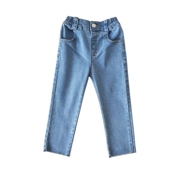 

jeans wlg baby girl skinny fall denim blue red letter embroidery cropped jean kids fashion all match trousers