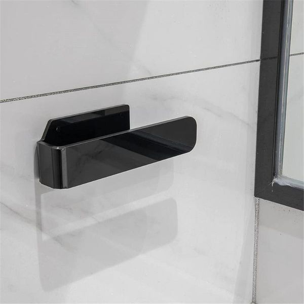 

towel racks acrylic storage holder punch black transparent rack hanger bathroom paper shelf bath hardware