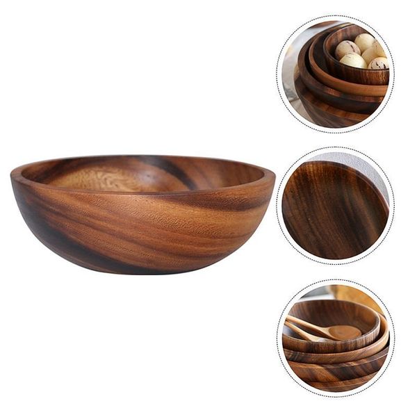 

practical wooden cutlery household basin fruit bowl salad bowls