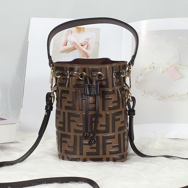 

fashion fedni new old flower mini drawstring bucket embossed fashion women's one shoulder slanting cross portable bag crossbody bag ysj