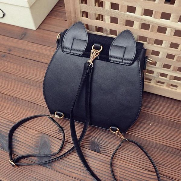 

outdoor bags 2021 ladies pu backpack solid color simple kitten multifunctional trend soft leather schoolbag