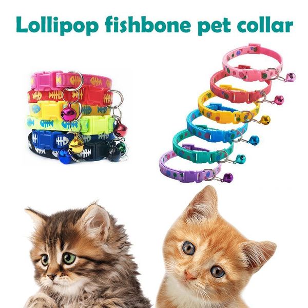 

cat collars & leads dogs collar cute bell for cats dog teddy bomei cartoon funny footprint accessorie animal good