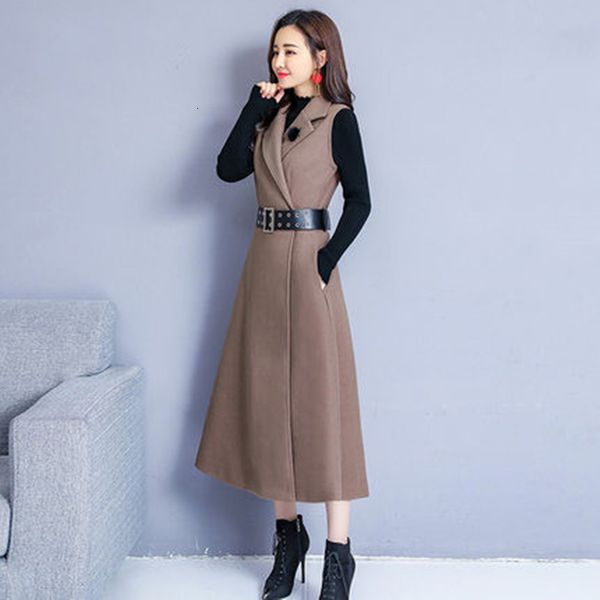

two piece dress fashion woolen women autumn korean long temperament plus size splicing thick two-piece base female vestidos g939 s, White