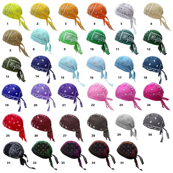 Cappello da pirata da ciclismo all'aperto Anti-sudore e protezione solare stampa in cotone anacardio singolo multicolore cappelli turbante hip-hop copricapo accessorio per capelli unisex