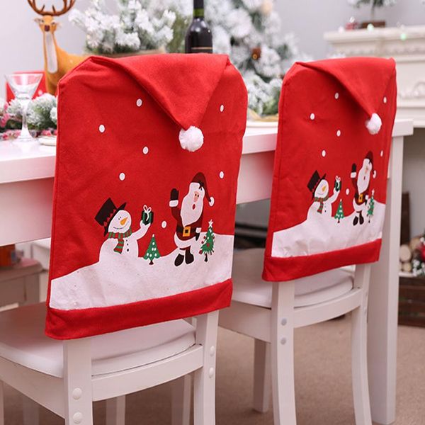 

chair covers year 2022 christmas gifts linen decorations for home non-woven cover 1pcs santa claus xmas