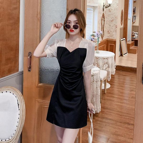 

casual dresses women 2021 a little vestido de mujer femme robe, Black;gray