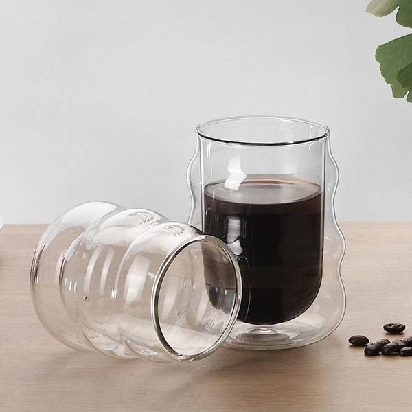 

200ml/300ml coffee latte mokka creativity cups beer wine glass drinking champagne whiskey cup tea double wall glasses