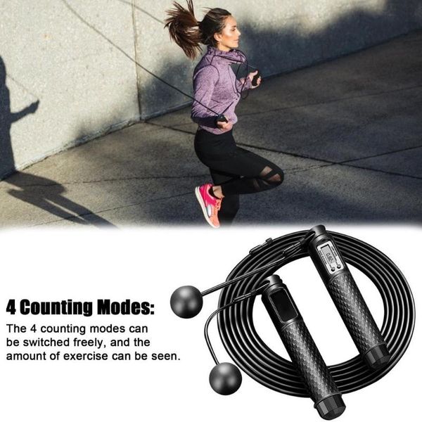 

jump ropes smart skipping counting rope fitness training non-slip handles for aerobics and resistance