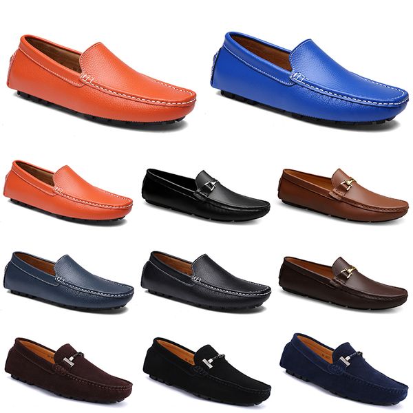 Cours Doudous Homens Casual Drivings Shoes Respirável Sole Luzes Sole Tans Black Navys Brancos Azul Prata Yellows Calçados Cinzentos All-Match Outdoor Cross-Borders