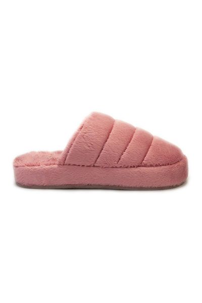 

women's pink plush home slipper slippers, Black