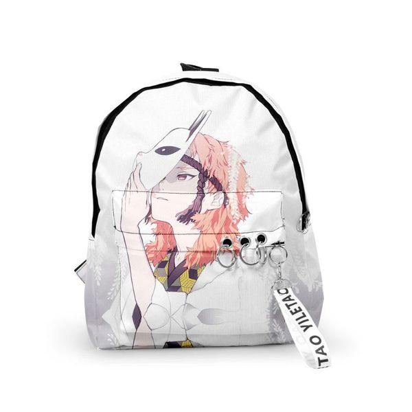 

school bags 2021 demon slayer kimetsu no yaiba backpack canvas bag tomioka giyuu printed boys girls travel notebook fashion