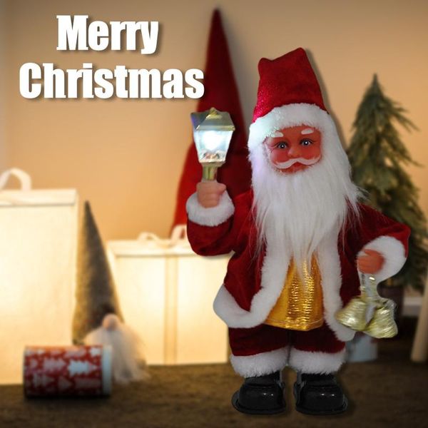 

christmas decorations decoration santa claus electric doll dancing with music funny xmas decor for kids gift toys home year ornaments