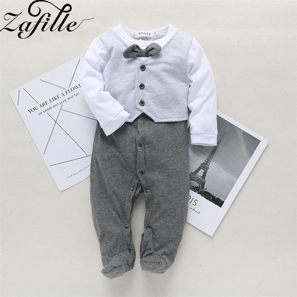 

footies zafille baby boys clothes long sleeve gentleman romper cotton infant jumpsuit patchwork born, Blue