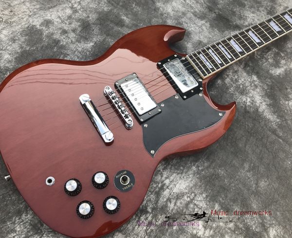 

sg electric guitar body mahogany nickle hardware 2 pickups brown