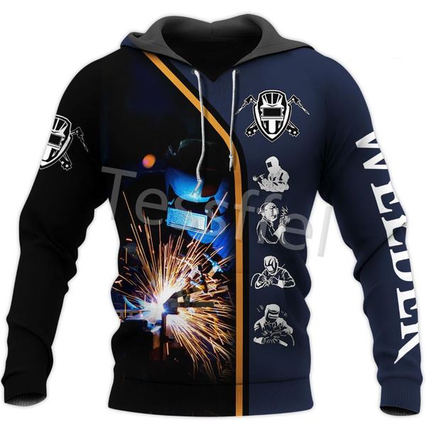 

am a welder profession 3d printed men's sweatshirt harajuku zipper hoodie casual jacket pullover style-7 women's hoodies & sweatsh, Black