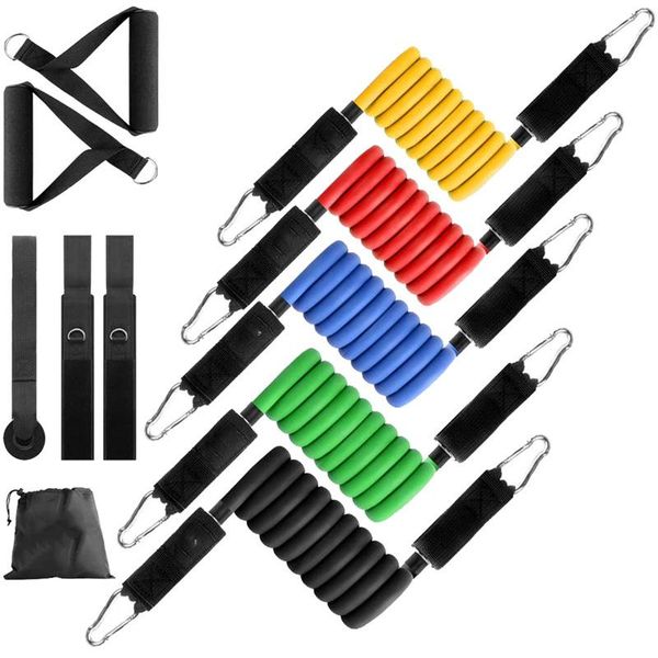 

resistance bands home 11 pieces yoga latex tube handles set