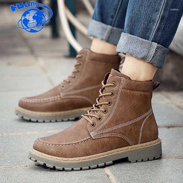 

boots huanqiu 2021 autumn/winter men leather outdoor super warm work snow zll54411, Black