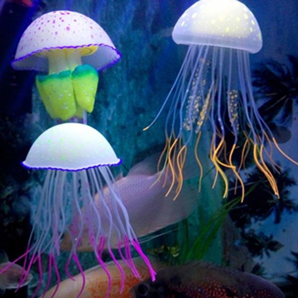 

decorations artificial swim glowing effect jellyfish aquarium fish tank simulates landscaping decoration