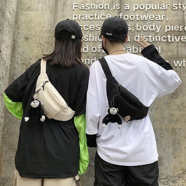 

fashion women wrist bag luxury nylon cute monkey chest bags girls messenger belt crossbody 2021 small lover waist
