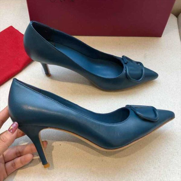 

dress shoes slip-on bright leather metal decoration all-match single slim high heel ladies pointed toe women's, Black