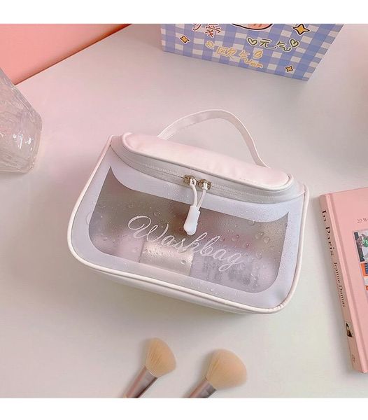 

storage bags bentoy milkjoytransparent jelly white frosting cosmetics wash supplies portable bag