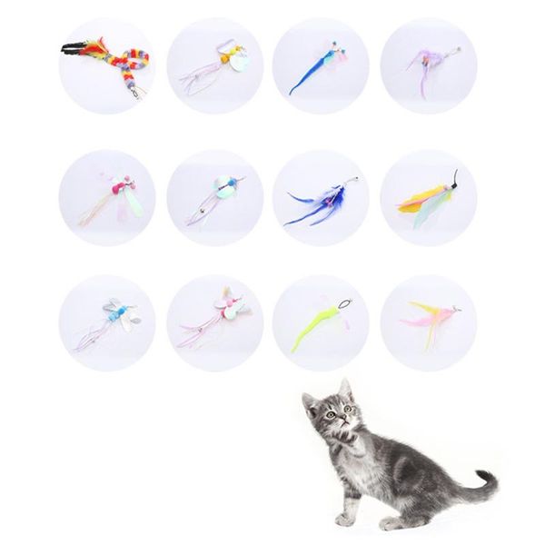 

cat toys replacement toy funny colorful plush teaser refill wand heads dorakitten
