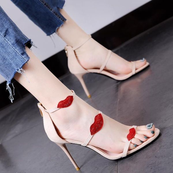 

dress shoes 2021 sandals female summer women thick high heels ladies fashion rhinestone party stilettos, Black