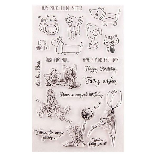 

painting supplies puppy kitten fairy clear stamp and metal cutting dies set scrapbooking cardmaking