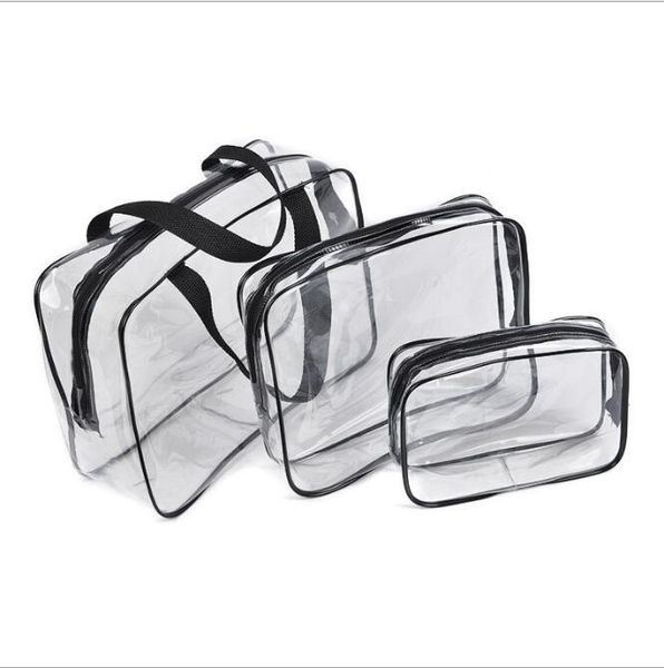 

storage bags 3pcs set of waterproof transparent pvc cosmetic bag multifunctional