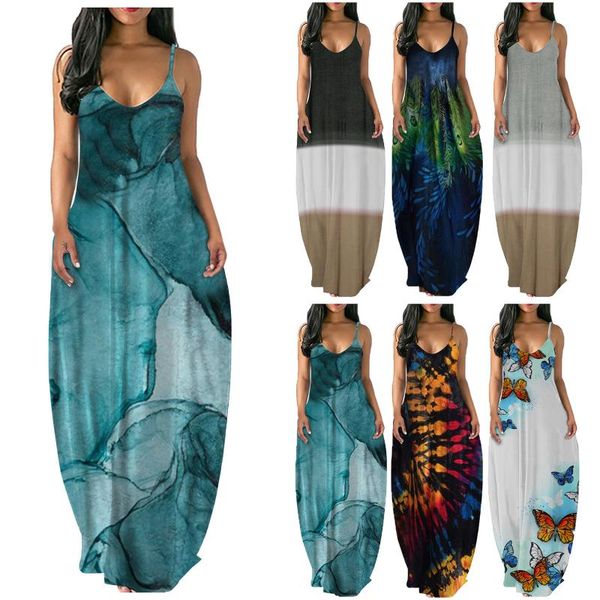 

casual dresses 2021 summer women tie dyed butterfly peacock print dress lady bohemian drawstring off shoulder, Black;gray