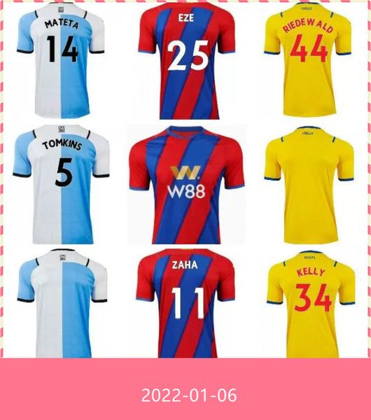 

2021 2022 zaha home away soccer jerseys milivojevic j.ayew sakho townsend meyer schlupp mccarthy benteke van aanholt custom football shirt, Black;yellow