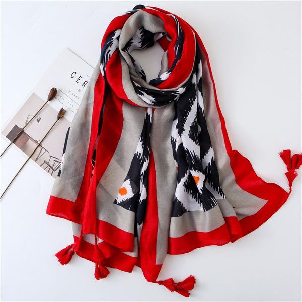 

scarves 2021 products scarf women spring autumn cotton linen silk shawl dual purpose headscarf winter, Blue;gray