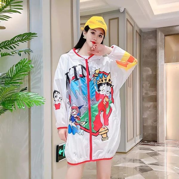 

women's jackets mid-length summer jacket women fashion hooded anti-uv breathable outdoor thin sun protection coat female, Black;brown