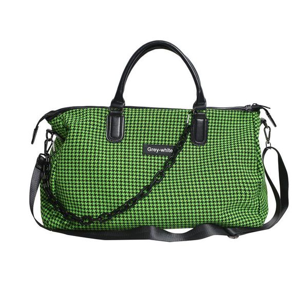 

duffel bags 2021 fashion travel bag for women&men knitted houndstooth tote handbags large capacity with chain crossbody