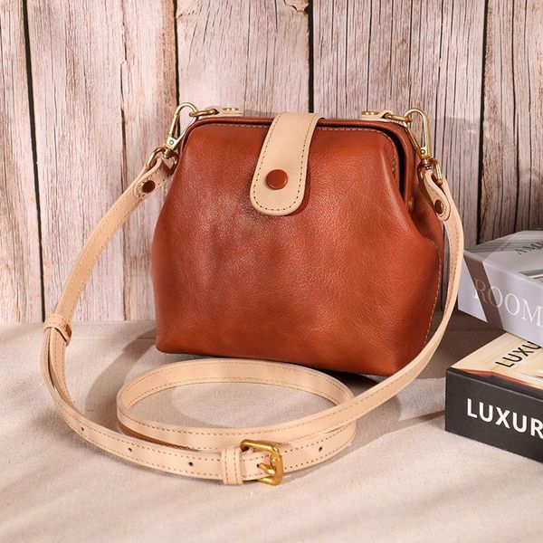 

evening bags retro first layer cow leather women bag 2021 leisure all-match shoulder & crossbody solid color messenger