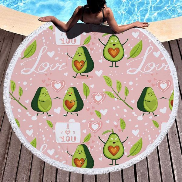 

carpets beach towel cartoon avocado print water absorbent quick drying bath for women men