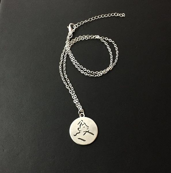 

men and women fashion simple personalized european fan necklace egyptian law old man head alloy pendant chains, Silver