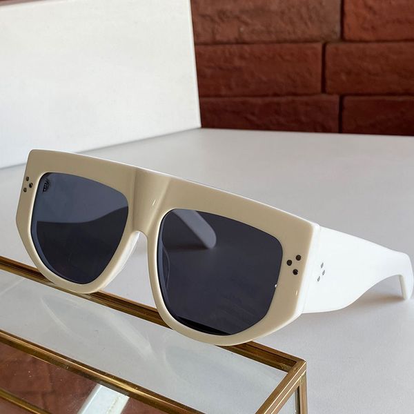 Sonnenbrille 4S106 Damen Mode Einkaufen Reisen Outdoor Brille Weiblich Dicke Platte Weißer Rahmen Anti-Ultraviolett-Linse Größe 58-16-145 Designer Top Qualität mit Box