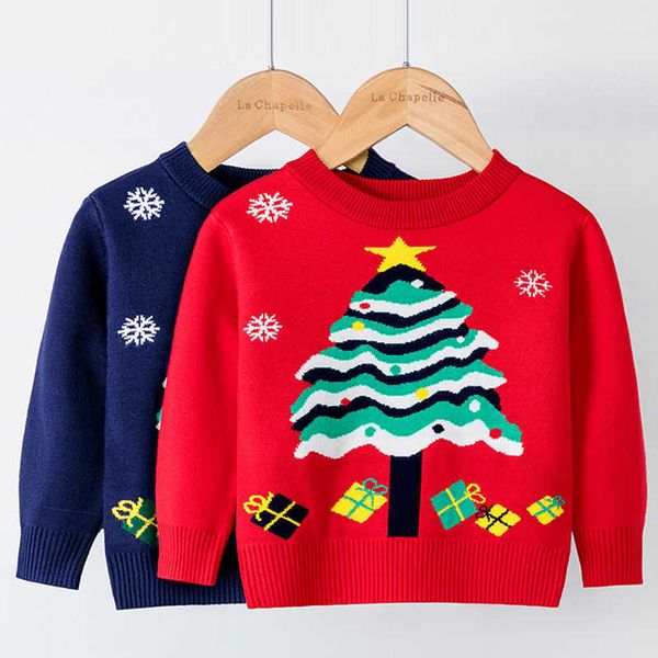 

2-7y christmas winter baby girls boys woolly jumpers sweaters kids knitting pullovers long sleeve knitwear children clothes y1024, Blue