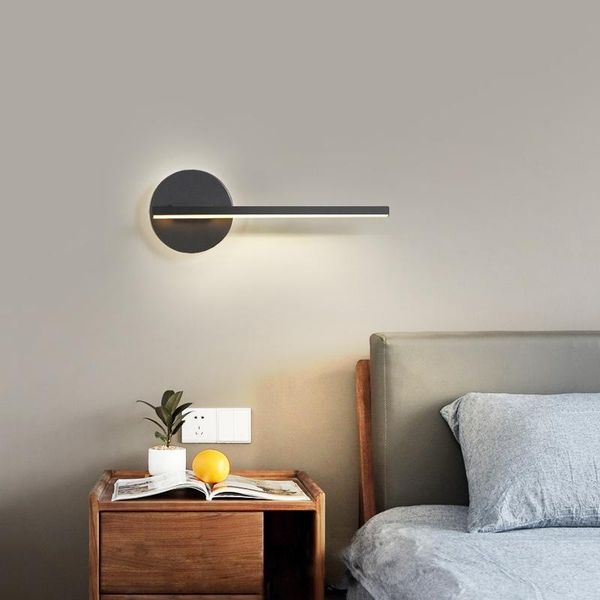 

wall lamp led black/white bedside light creative for corridor aisle modern sconce
