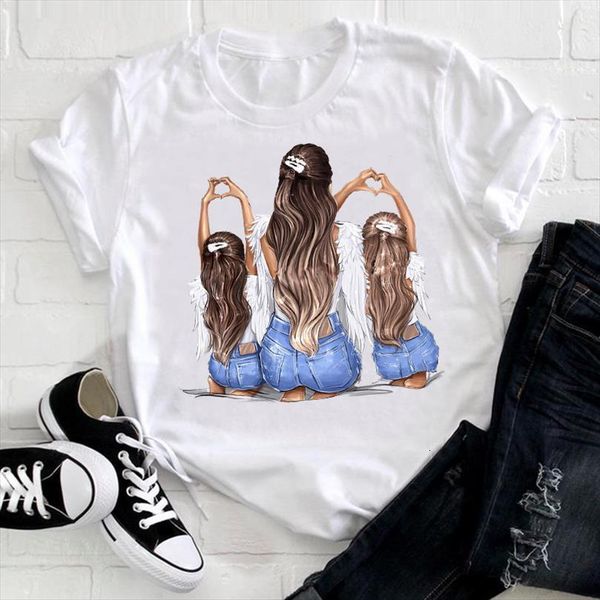 

men cartoon printing clothing t shirts mens girl daughter 90s mom mother clothes ladies graphic print tee female, White;black