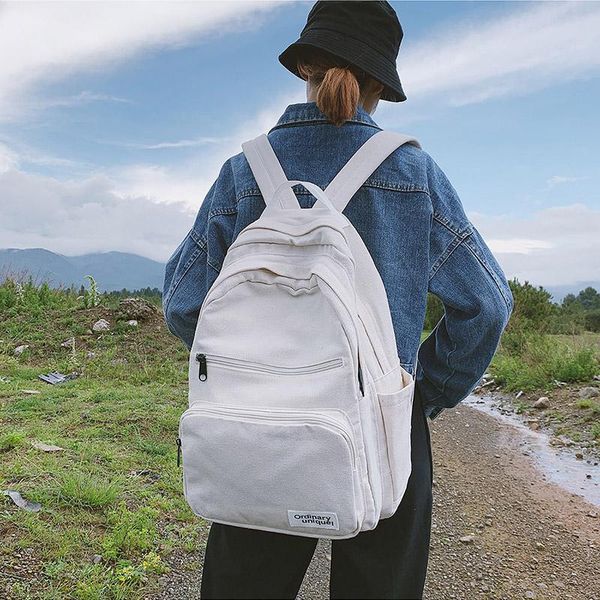 

backpack retro korean leisure simple girls' bag boys' schoolbag outdoor travel