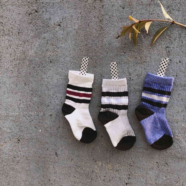 

fashion socks - spring / summer korean bright silk stripes children's thin, Black