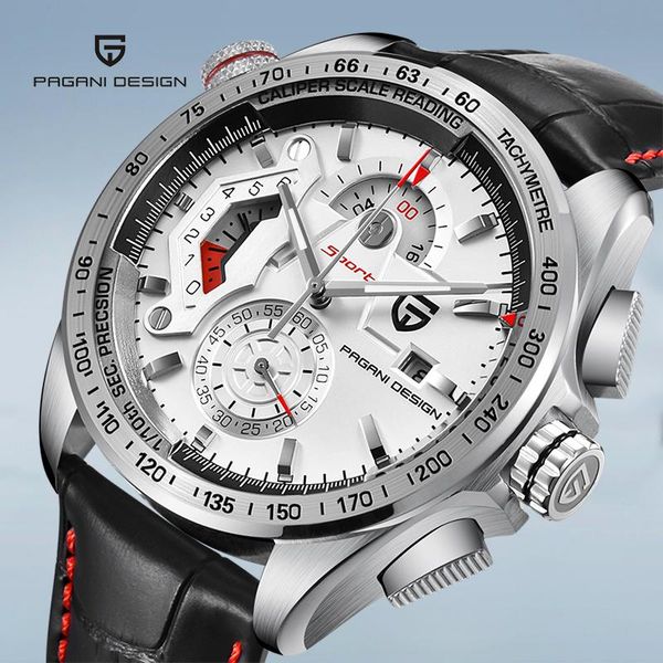 

wristwatches 2021 watch for men pagani design genuine leather strap men's watches casual simple luminous hand wristwatch, Slivery;brown