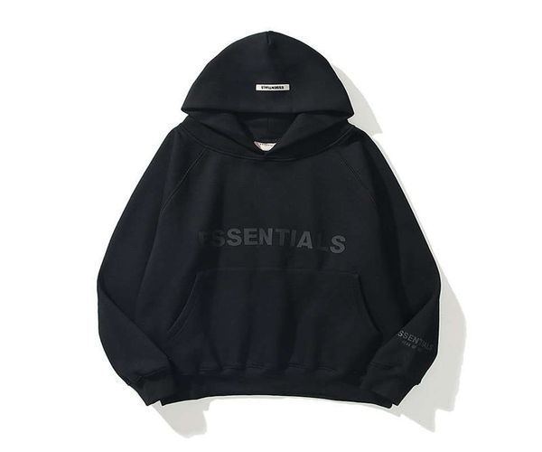 

21ss necessities hoodie fear of god essentials 3D stereoscopic silicone letter on the chest hoodies lovers print pattern long-sleeved letters reflect light hoody, Desiccant