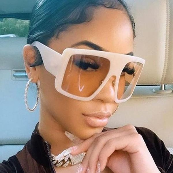 

sunglasses 2021 square women oversized eyeglasses women/men luxury shades glasses designer gafas de sol hombre, White;black