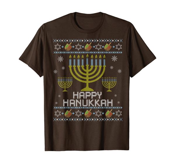 

Funny Hanukkah Ugly Sweater Happy Hanukkah menorah candles T-Shirt, Mainly pictures