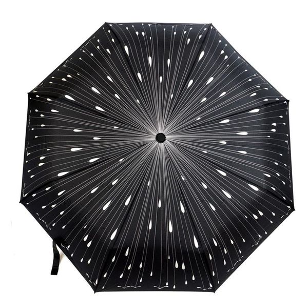 

umbrellas creative meteor fully automatic umbrella fashion black 3 folding sun rain women men windproof large parasol